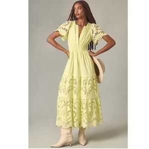 THE SOMERSET MAXI DRESS: CUTWORK EDITION IN GREEN